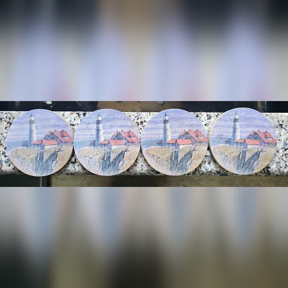 Set Of Four Thirstystone Portland Head Lighthouse Coasters
